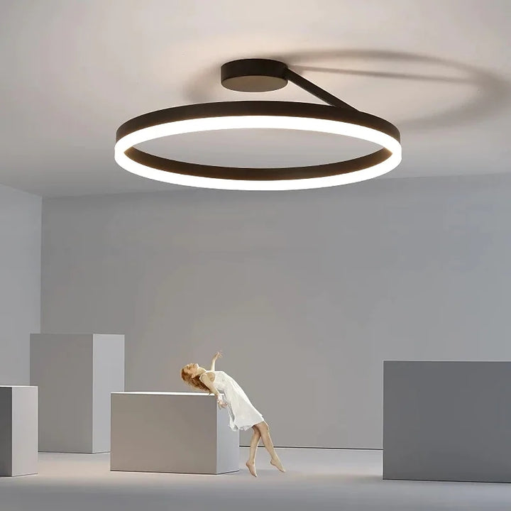 Nordic Minimalist Metal LED Ceiling Light Fixture for Stylish Living Room Illumination and Modern Home Décor