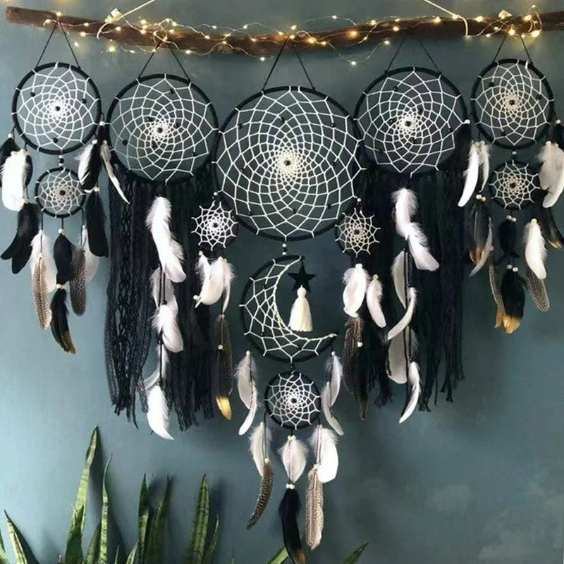 Makramee Feder Boho Wandbehang