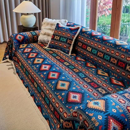 Bohemian Geometric Cotton Blanket Throw