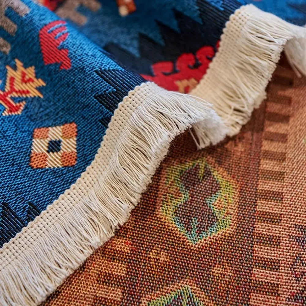Bohemian Geometric Cotton Blanket Throw
