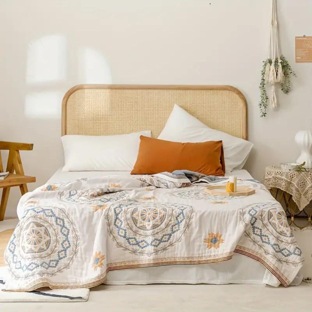 Manta Bohemia de Algodón con Mandala