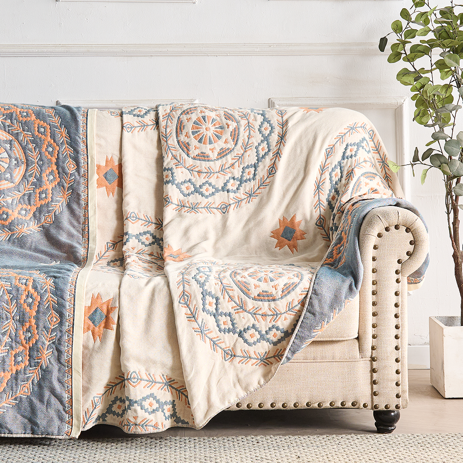 Manta Bohemia de Algodón con Mandala