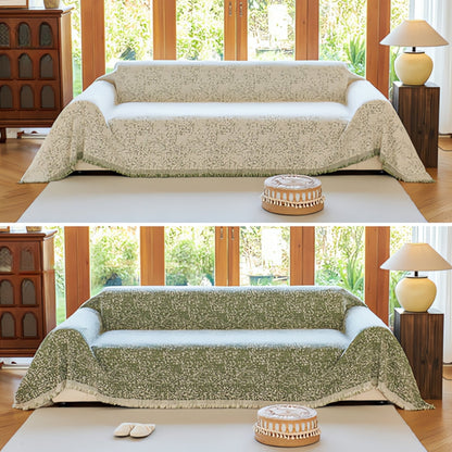 Nowoczesny boho bawełniany pokrowiec na sofę dwustronny design