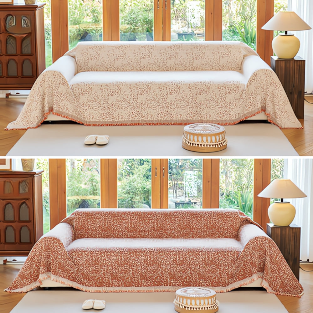 Housse de canapé en coton bohème moderne réversible
