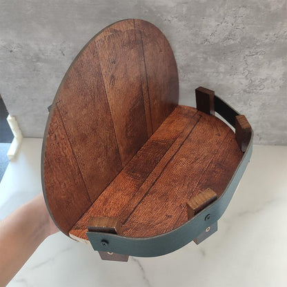 Rustic Oak Wall Shelf for Whiskey Bottles