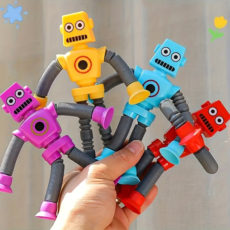 Jouet sensoriel tube à ventouse robot pour enfants