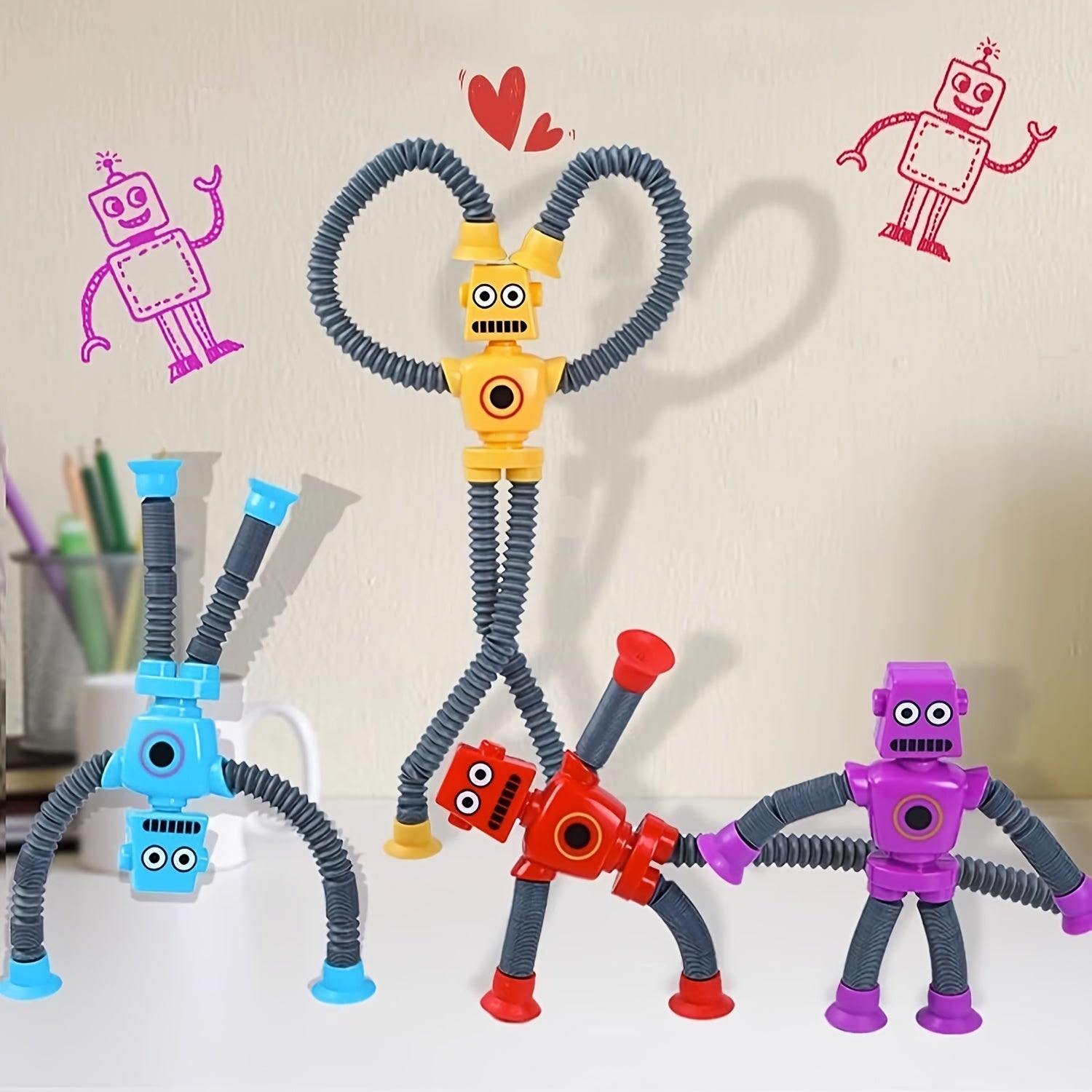 Kinder Roboter Saugröhren Sensorisches Spielzeug