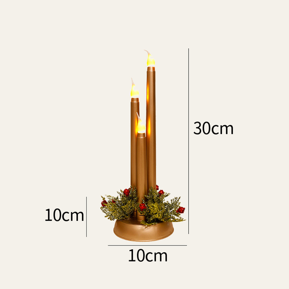 Warm Glow Plastic LED Christmas Candlestick Lights for Festive Home Decoration and Holiday Ambience