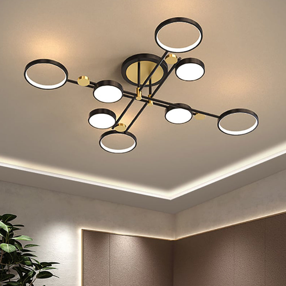 Contemporary LED Ceiling Light for Living Room - Modern Rings Design for Stylish Illumination and Ambience