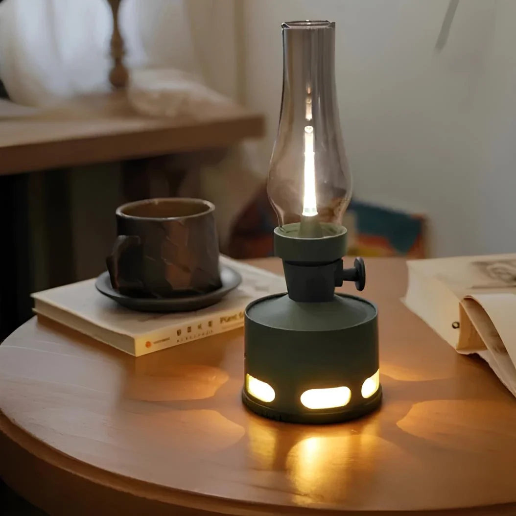 Vintage LED Glas Tischlaterne