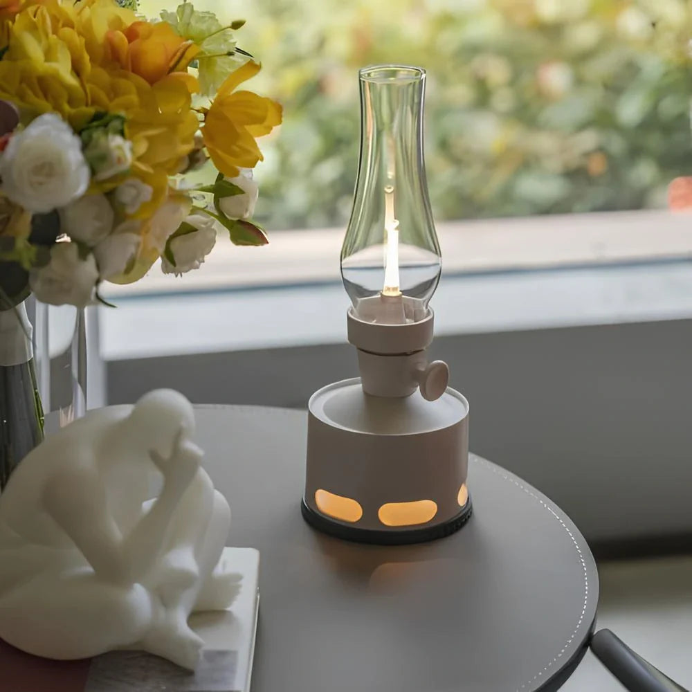 Vintage LED Glass Table Lantern