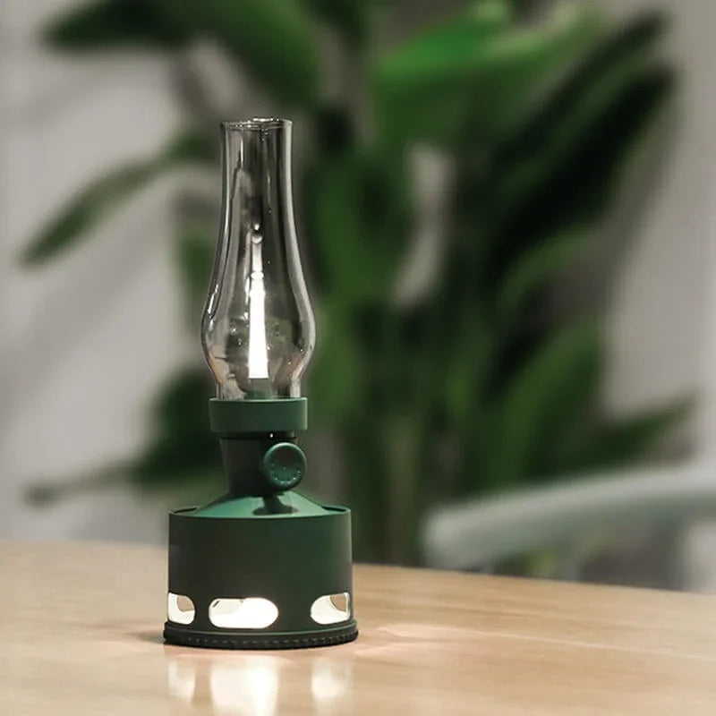 Vintage LED Glas Tischlaterne