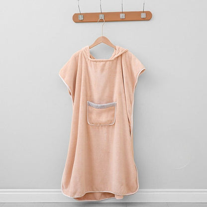 Kapuzenbademantel Poncho | Schnell trocknendes Handtuch Loungewear
