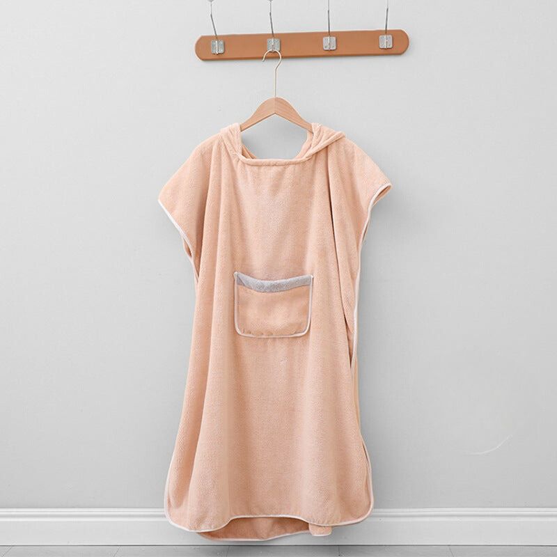 Bata de baño con capucha Poncho | Toalla de secado rápido Ropa cómoda