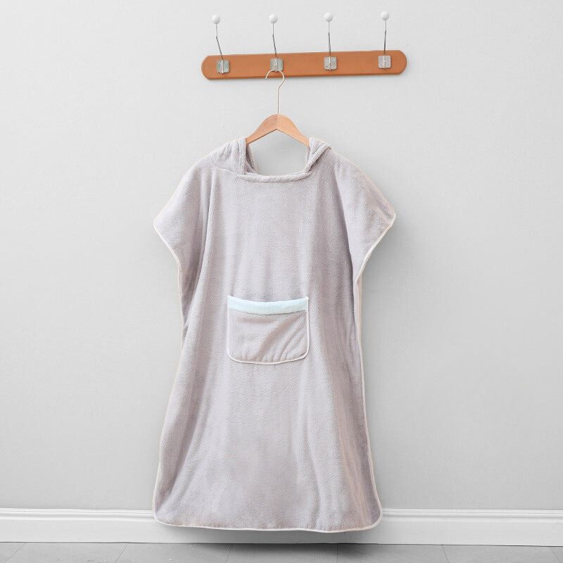 Bata de baño con capucha Poncho | Toalla de secado rápido Ropa cómoda
