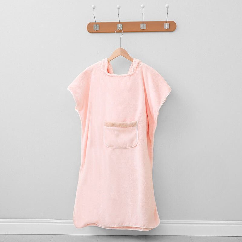 Bata de baño con capucha Poncho | Toalla de secado rápido Ropa cómoda