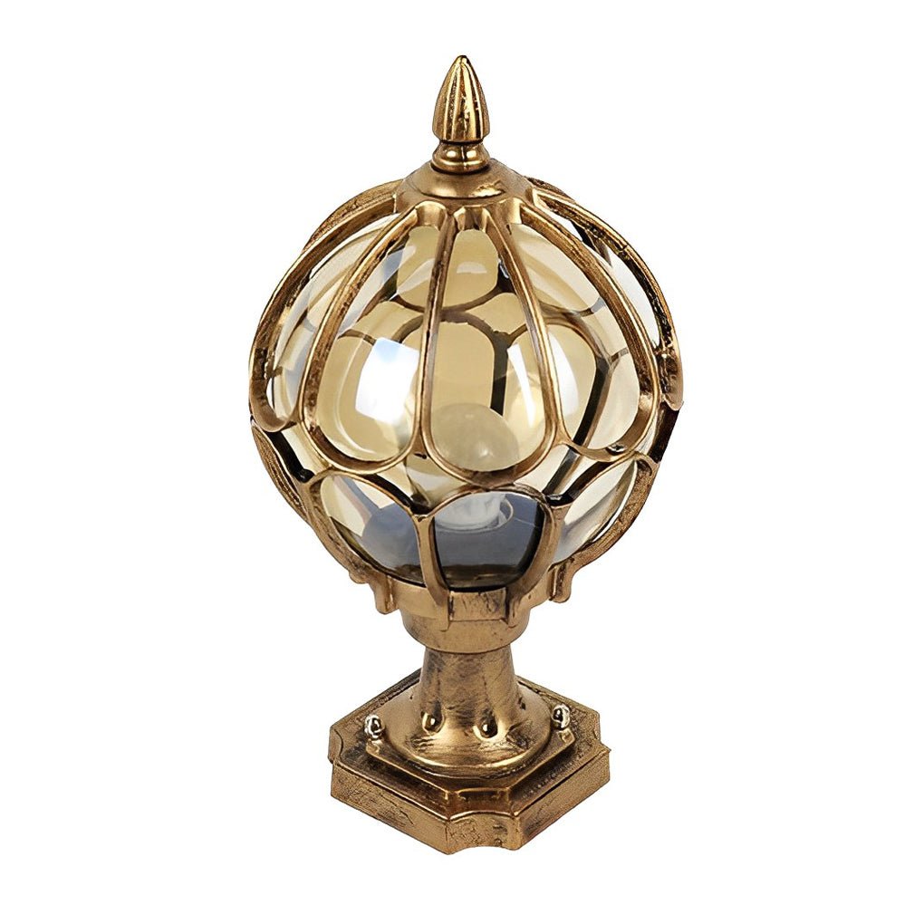 Farola vintage con forma de globo de cristal para exteriores