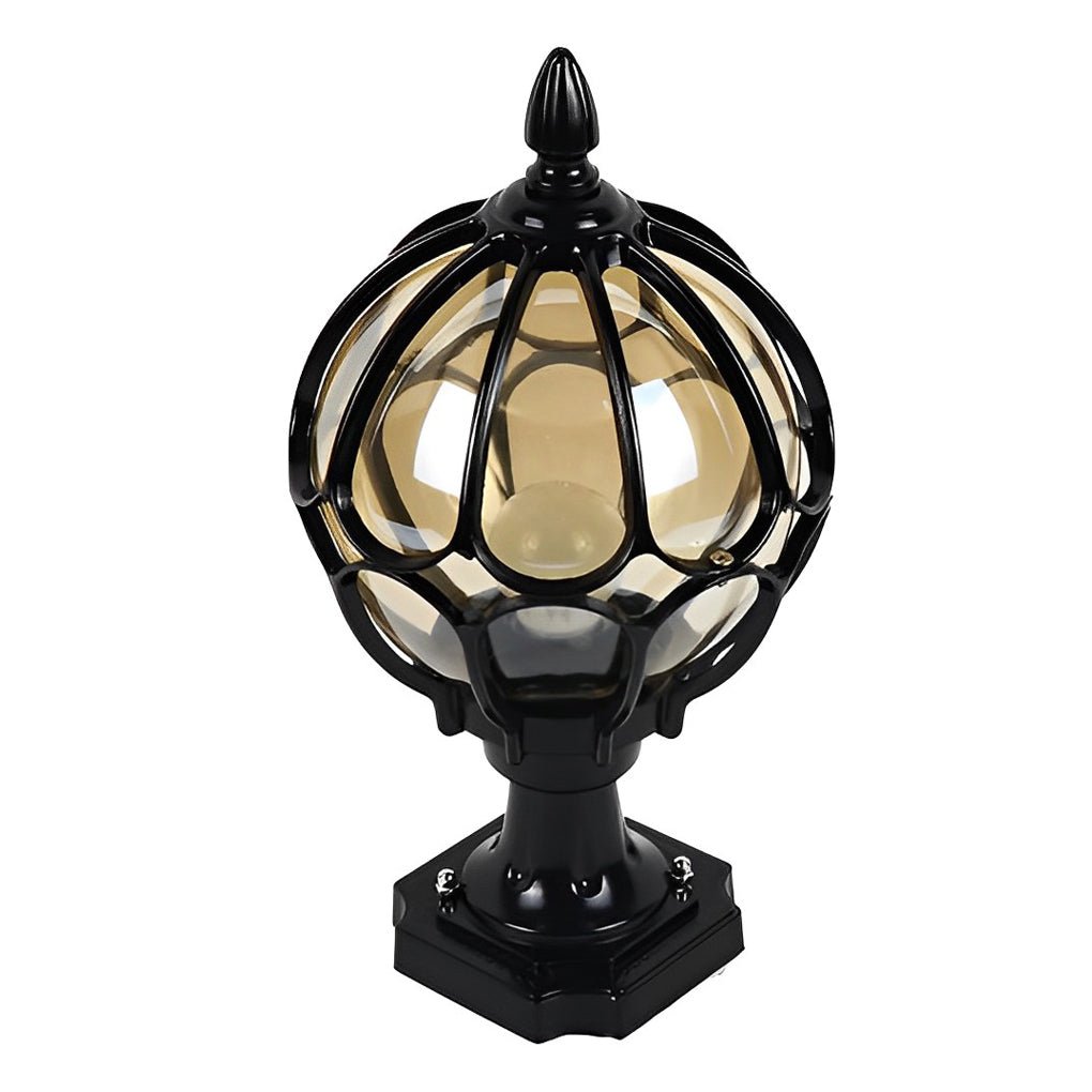 Farola vintage con forma de globo de cristal para exteriores