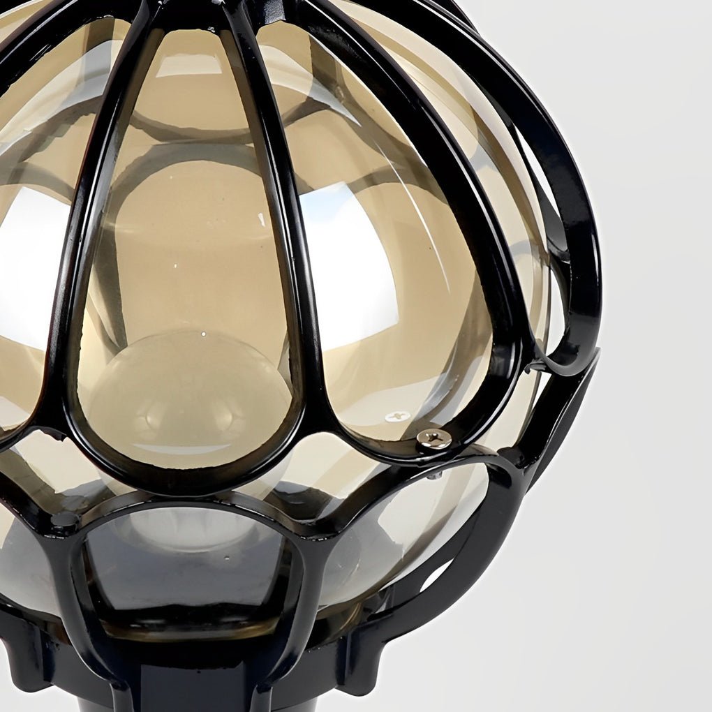 Farola vintage con forma de globo de cristal para exteriores
