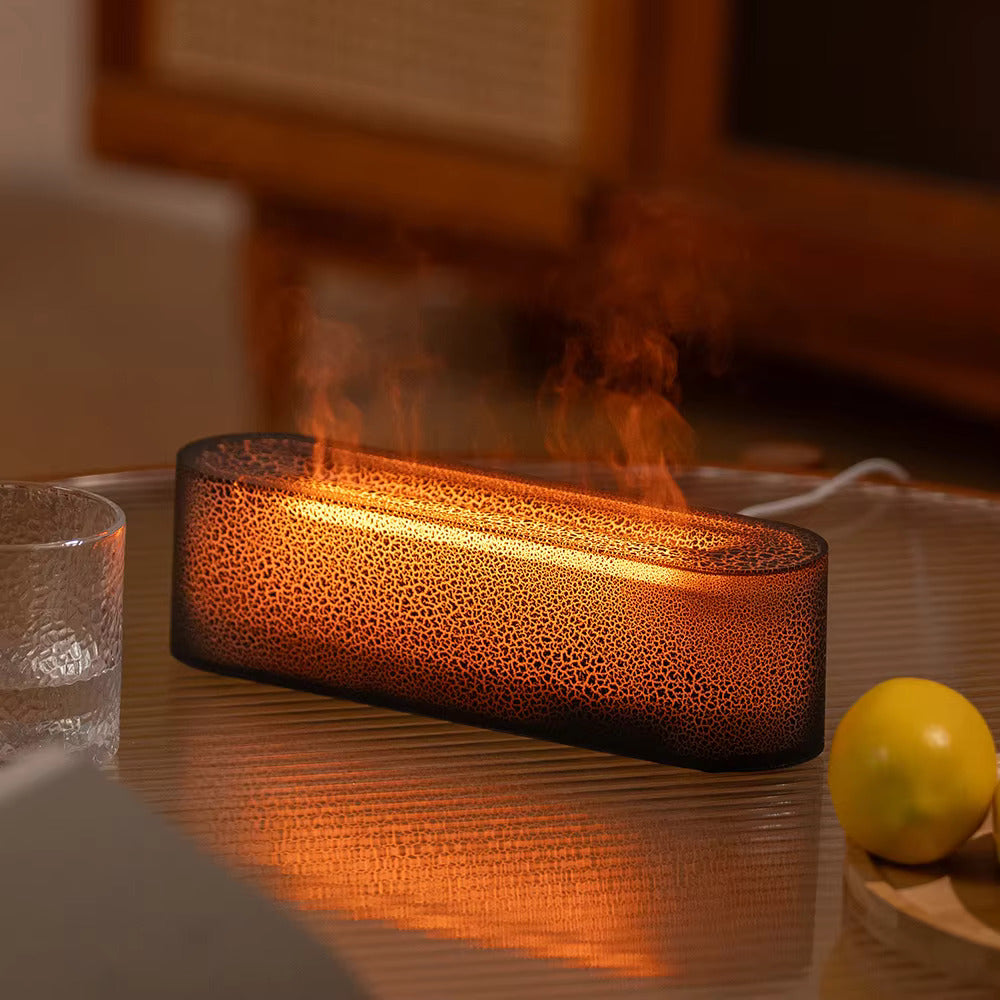 Lampe humidificateur à effet flamme d'aromathérapie