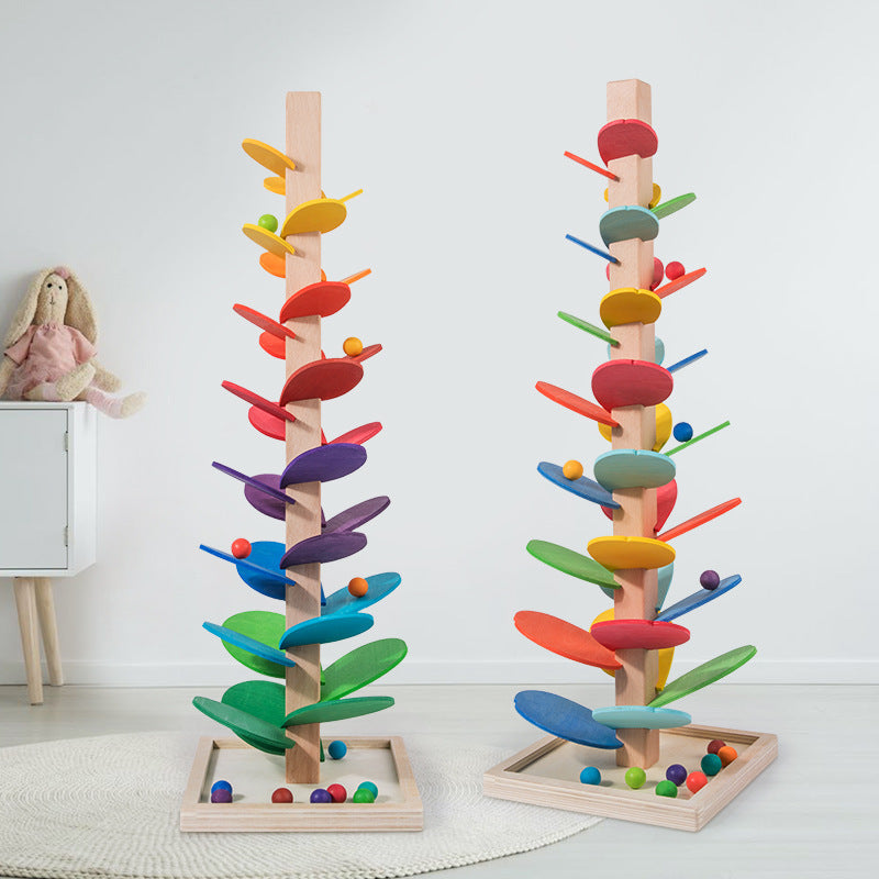 Wooden Rainbow Marble Run Tower