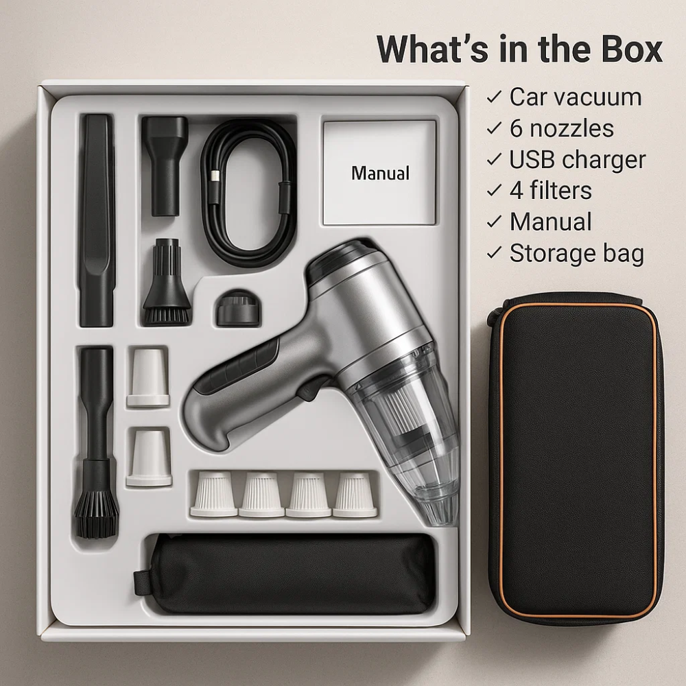 Aspirateur de voiture sans fil portable à aspiration