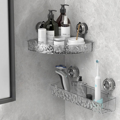 Étagère d'angle pour salle de bain avec ventouses pour porte-savon de douche