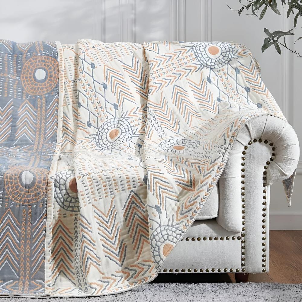 Manta reversible de algodón suave decorativa