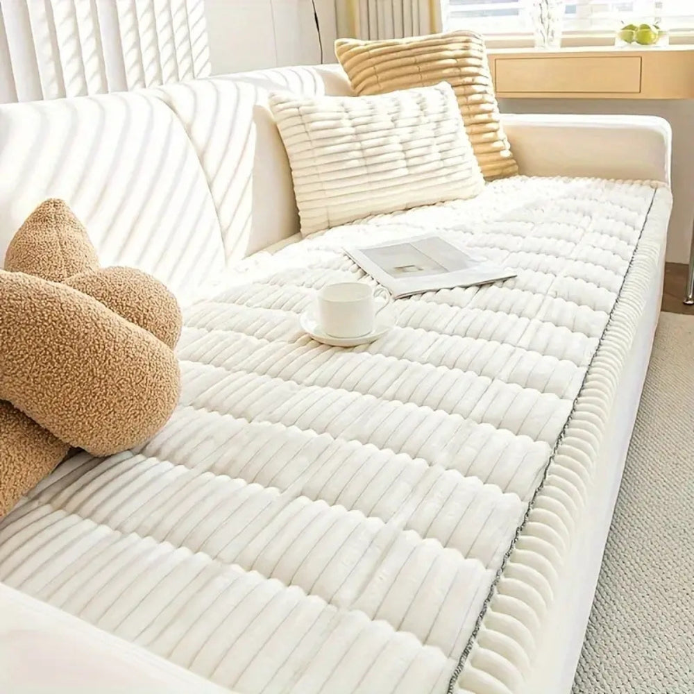 Housse de canapé en flanelle motif matelassé