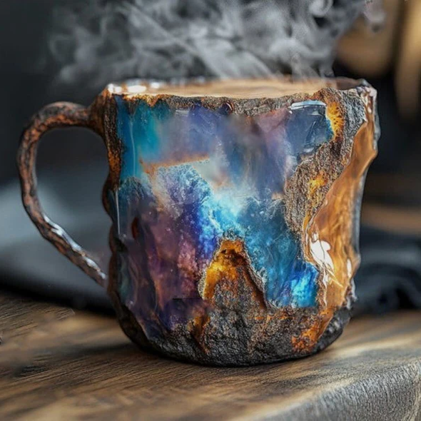 Keramiktasse mit Kristalleffekt Kaffee
