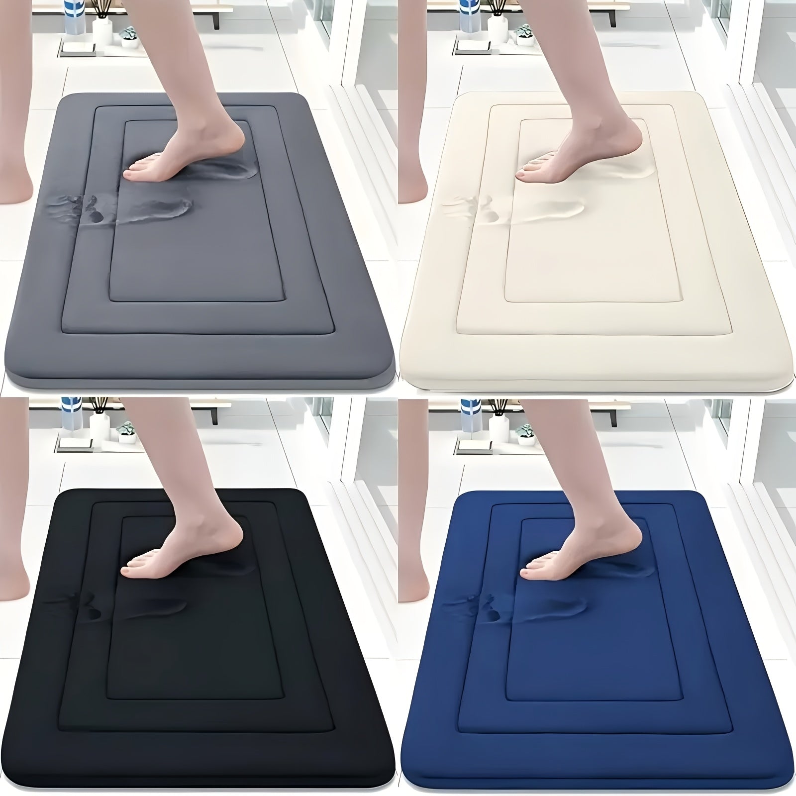 Alfombrilla de baño con acolchado de espuma viscoelástica para mayor comodidad