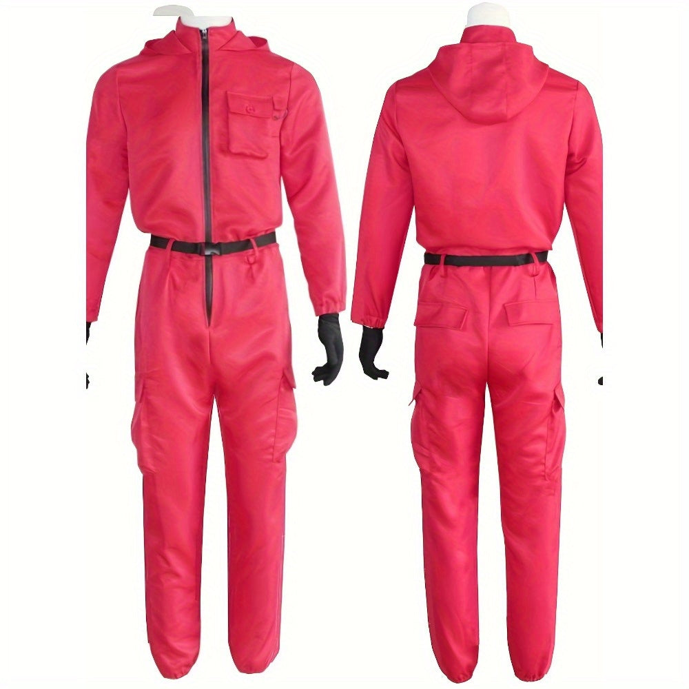 Unisex Long Sleeve Costume Jumpsuit | Hooded Zip Front