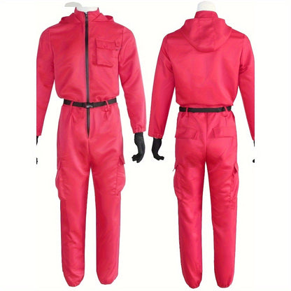 Unisex Long Sleeve Costume Jumpsuit | Hooded Zip Front