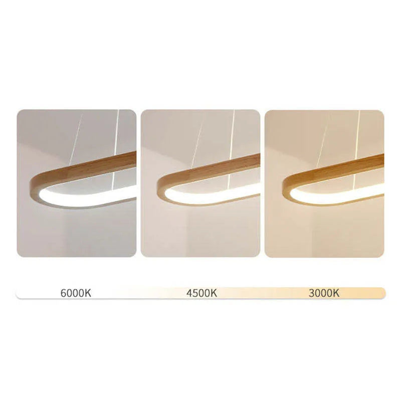 Drewniana lampa wisząca sufitowa LED