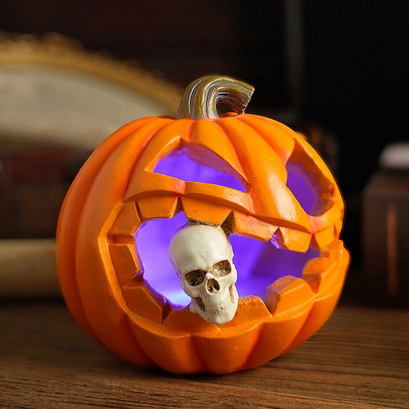 Decoración de Halloween de Calabaza Jack O'Lantern Realista y Espeluznante | Accesorio de Calavera
