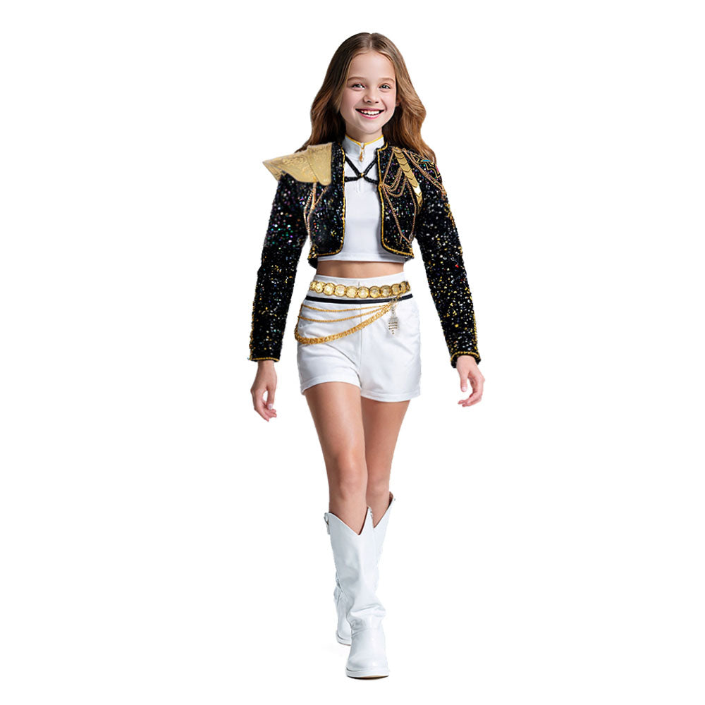 Girls Sequin Costume | Crop Jacket Shorts