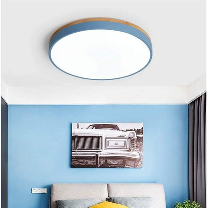 Ceiling Light Modern Wood LED Flush Fitting