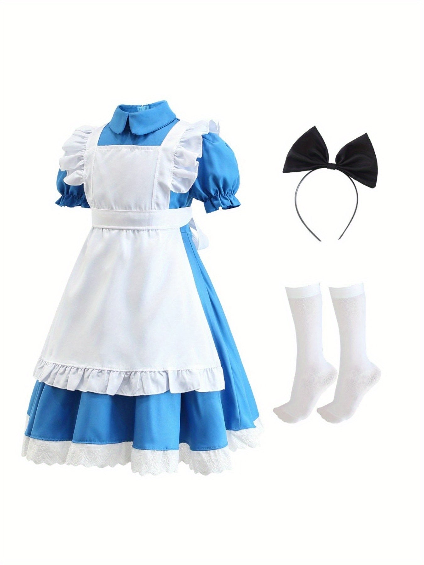 Set Vestito Costume Halloween Classico con Maniche a Sbuffo per Ragazze | Mini