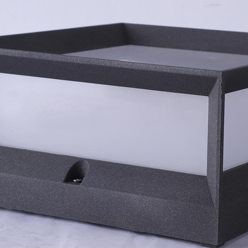 Lumière de poteau solaire LED de jardin en aluminium noir