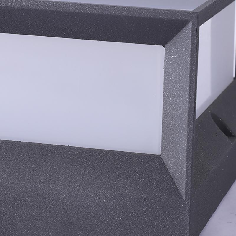 Lumière de poteau solaire LED de jardin en aluminium noir