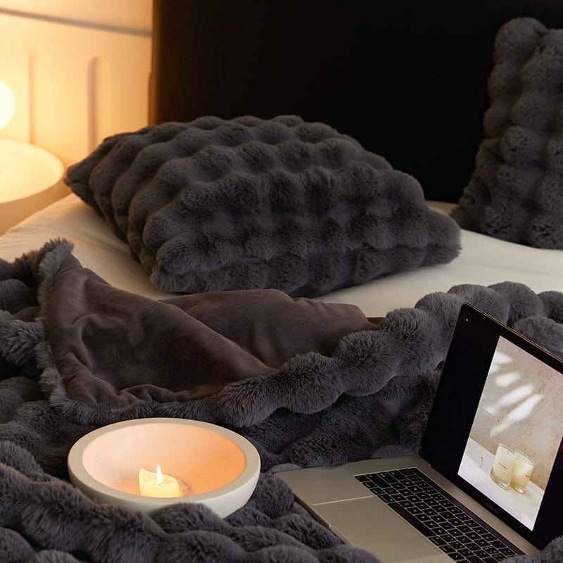 Manta de piel sintética para sofá o cama