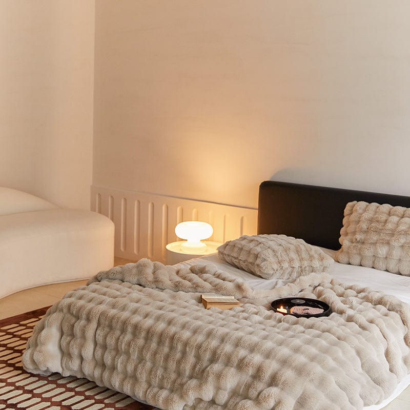 Manta de piel sintética para sofá o cama