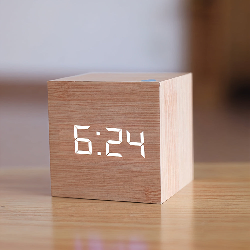 Digital Wooden LED Alarm Clock
