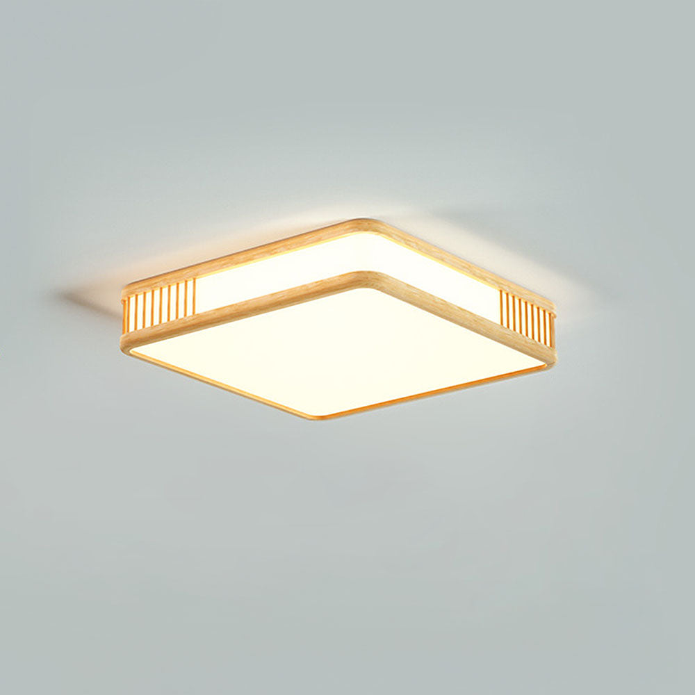 Modern Acrylic and Wood Square LED Ceiling Light Fixture for Stylish Home Illumination and Contemporary Interior Design