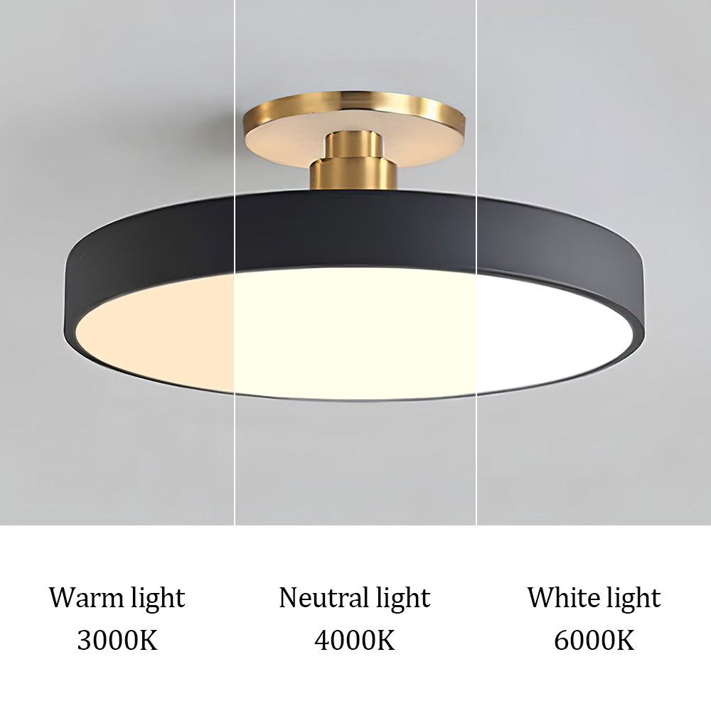 Modern Circular LED Semi Flush Mount Ceiling Light Fixture for Stylish Home Illumination and Energy Efficiency