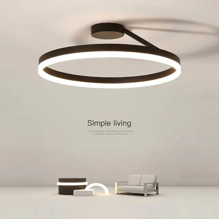 Nordic Minimalist Metal LED Ceiling Light Fixture for Stylish Living Room Illumination and Modern Home Décor