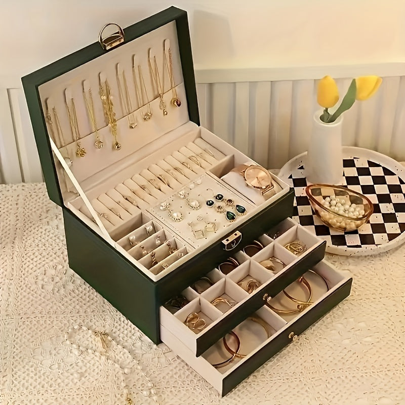 Joyero organizador de cuero para accesorios
