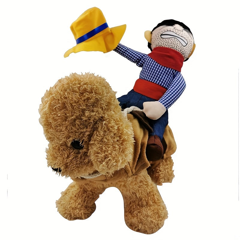 Costume di Halloween divertente per cane Rider | Abito con sella in peluche