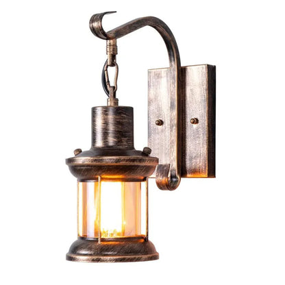 Wall Light with Vintage Glass Shade Design