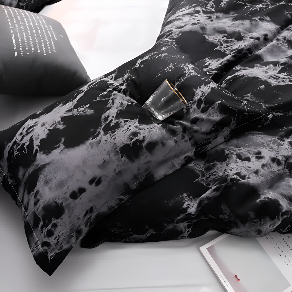 Juego de ropa de cama moderno y suave de mármol